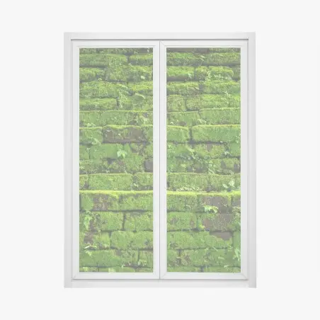 Sticker pour vitres et fenêtres mousse verte sur briques anciennes – Wallnifity®