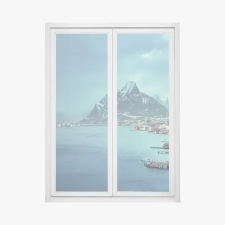 Sticker pour vitres et fenêtres crépuscule hivernal à Reine, îles Lofoten, Norvège – Wallnifity®