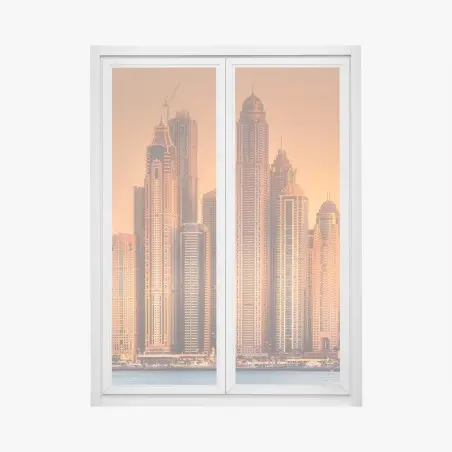 Sticker pour vitres et fenêtres horizon doré de Dubaï – Wallnifity®