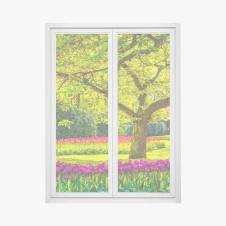 Sticker pour vitres et fenêtres promenade de printemps parmi les tulipes à Keukenhof – Wallnifity®