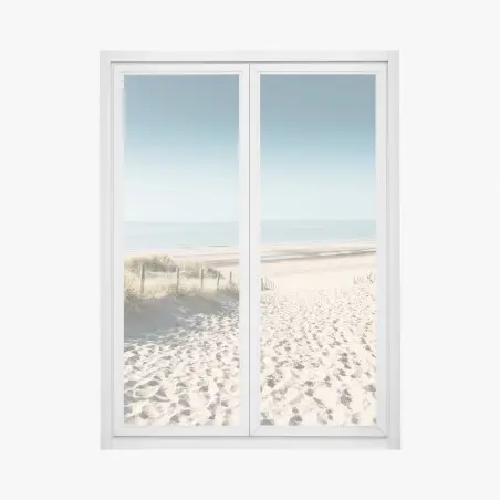 Sticker pour vitres et fenêtres chemin de sable vers la mer à Noordwijk – Wallnifity®