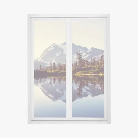Sticker pour vitres et fenêtres reflet serein du Mont Shuksan – Wallnifity®