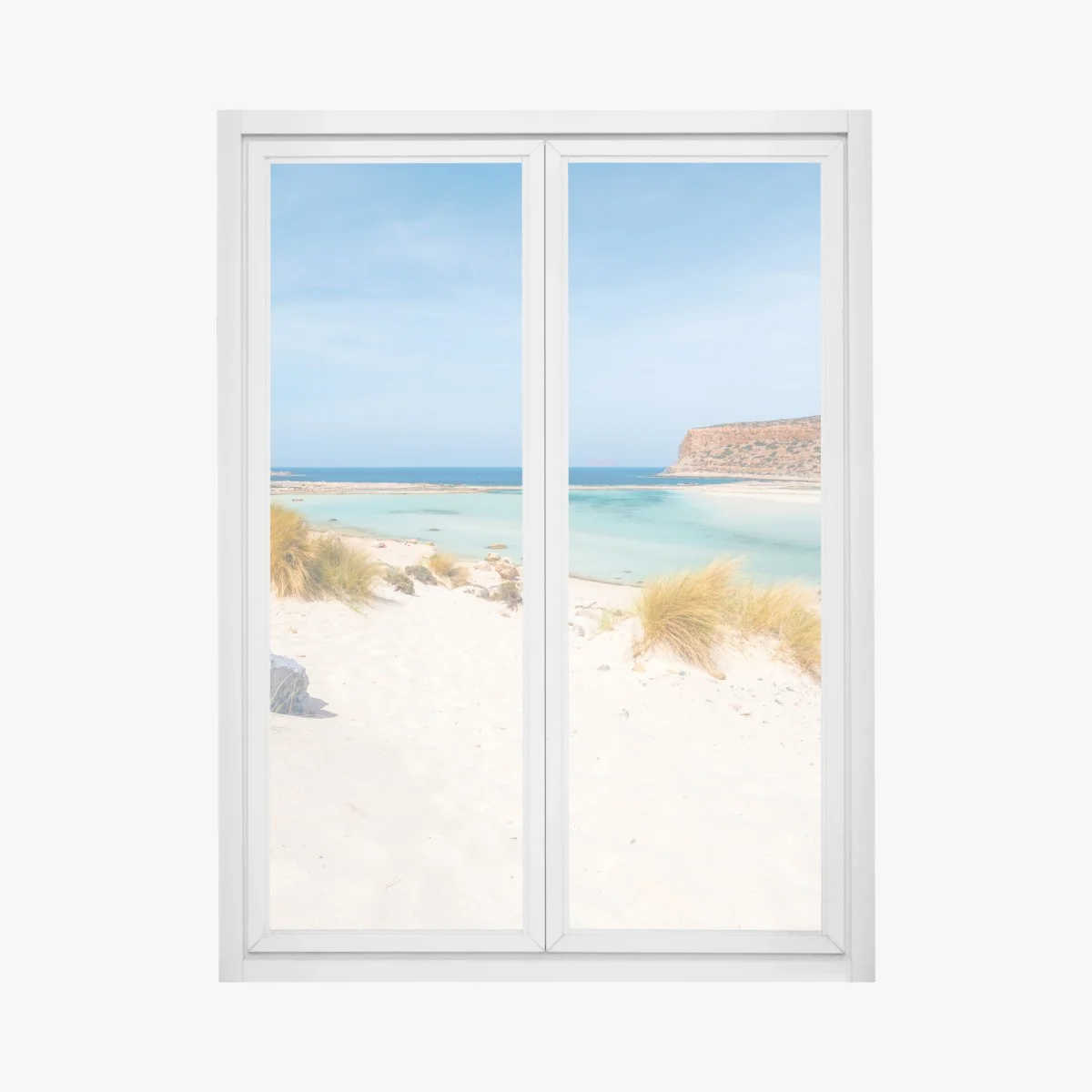 Sticker pour vitres et fenêtres lagon turquoise de Balos, Crète – Wallnifity® Sticker pour vitres et fenêtres lagon turquoise de Balos, Crète – Wallnifity®