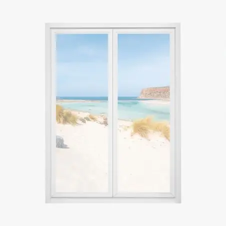 Sticker pour vitres et fenêtres lagon turquoise de Balos, Crète – Wallnifity®