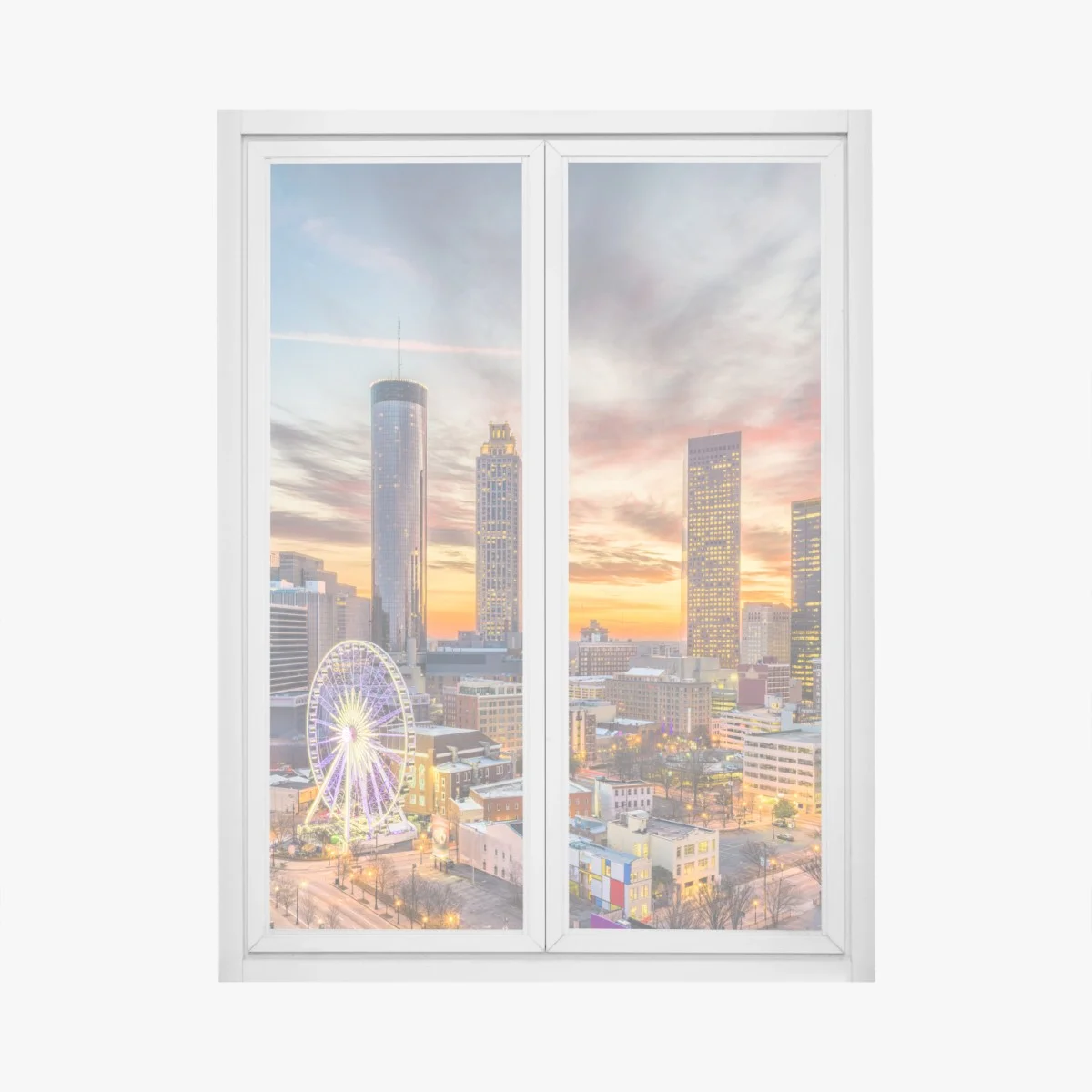 Sticker pour vitres et fenêtres crépuscule urbain à Atlanta – Wallnifity® Sticker pour vitres et fenêtres crépuscule urbain à Atlanta – Wallnifity®