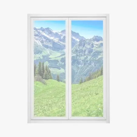 Sticker pour vitres et fenêtres panorama estival des Alpes Suisses à Engelberg – Wallnifity®