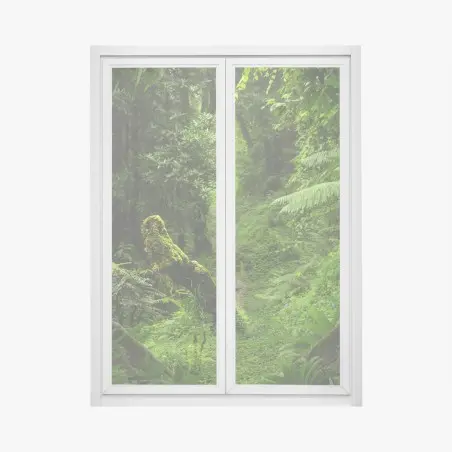 Sticker pour vitres et fenêtres sentier moussu dans une forêt luxuriante – Wallnifity®