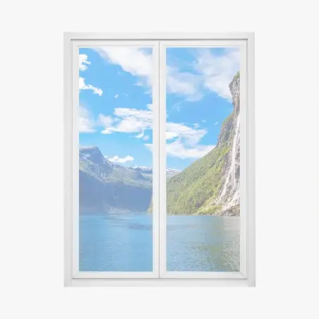 Sticker pour vitres et fenêtres cascade des sept sœurs à Geiranger – Wallnifity®