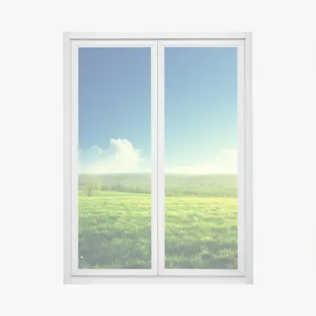 Sticker pour vitres et fenêtres coucher de soleil printanier sur une prairie verdoyante – Wallnifity®