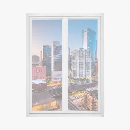 Sticker pour vitres et fenêtres horizon urbain de Chicago au crépuscule – Wallnifity®