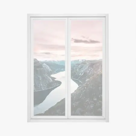 Sticker pour vitres et fenêtres fjord tranquille au coucher de soleil – Wallnifity®