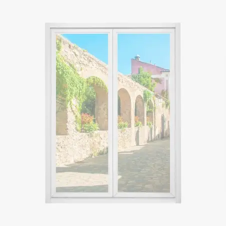 Sticker pour vitres et fenêtres ruelle en pierre ensoleillée à Ravello – Wallnifity®