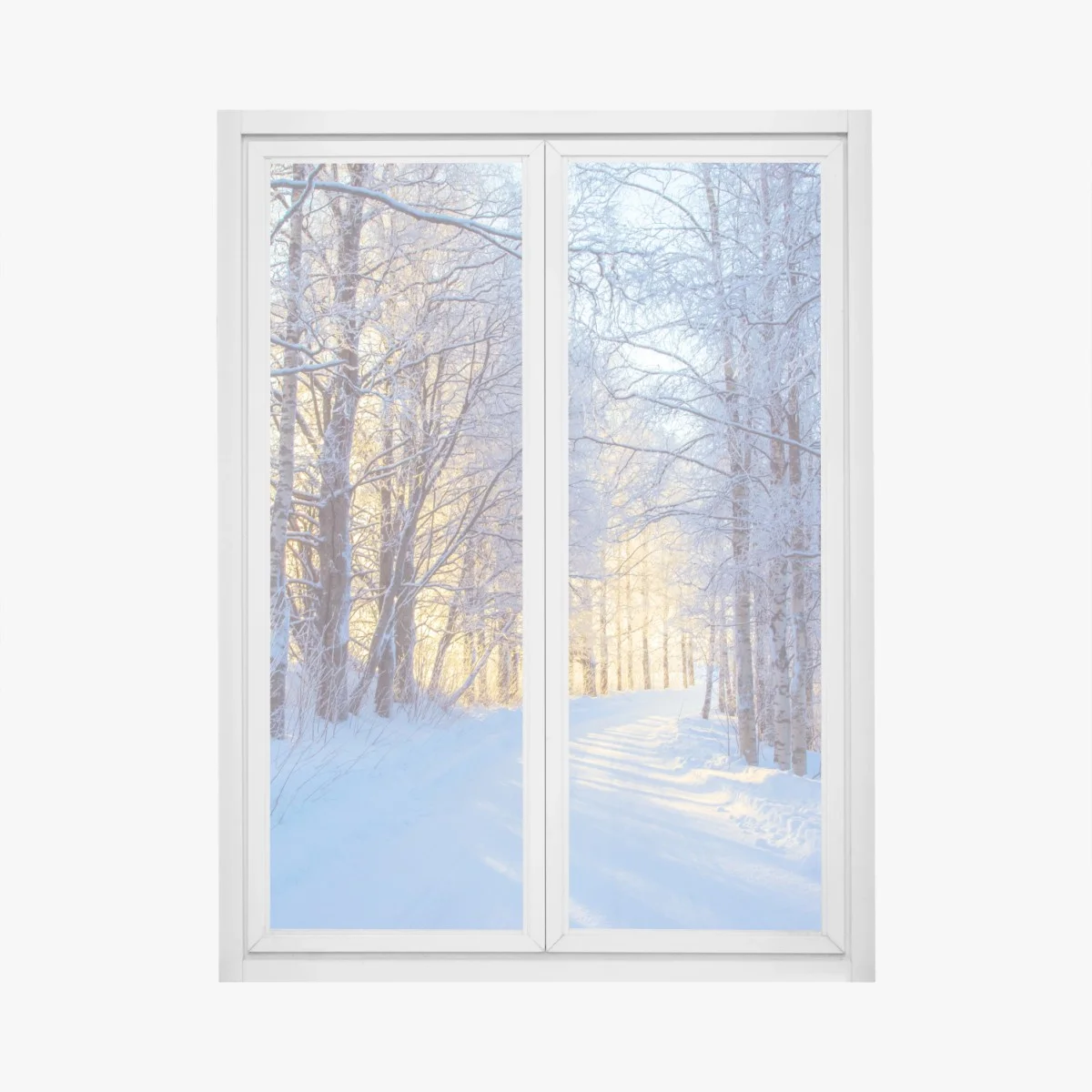 Sticker pour vitres et fenêtres promenade hivernale au soleil doré – Wallnifity® Sticker pour vitres et fenêtres promenade hivernale au soleil doré – Wallnifity®