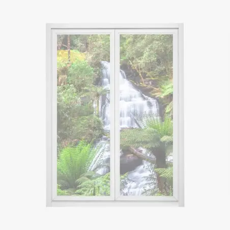 Sticker pour vitres et fenêtres oasis verte de Triplet Falls, Great Otway – Wallnifity®