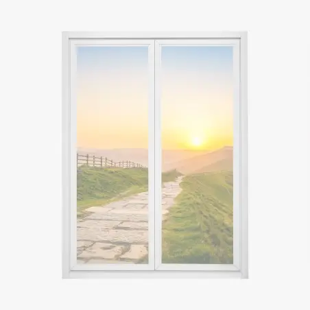 Sticker pour vitres et fenêtres sentier de crête au coucher de soleil – Wallnifity®