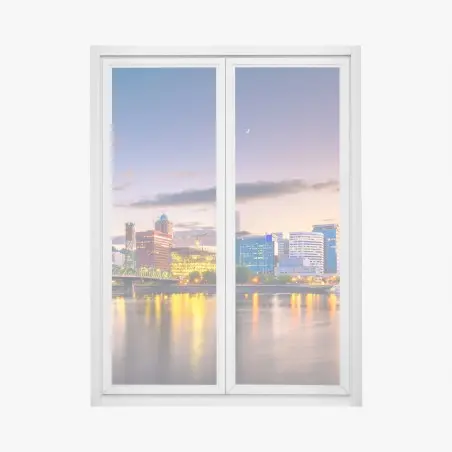 Sticker pour vitres et fenêtres reflets dorés de Portland au crépuscule – Wallnifity®