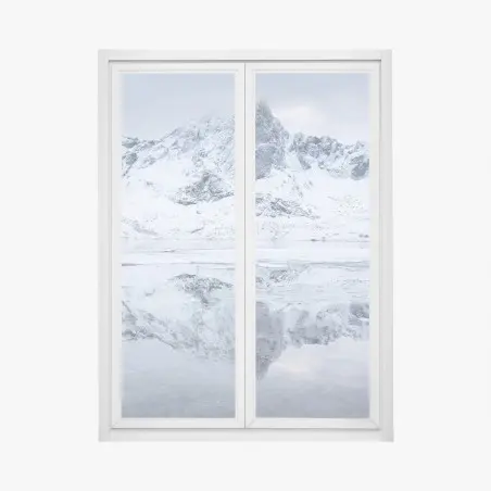 Sticker pour vitres et fenêtres reflets glacés du fjord norvégien – Wallnifity®