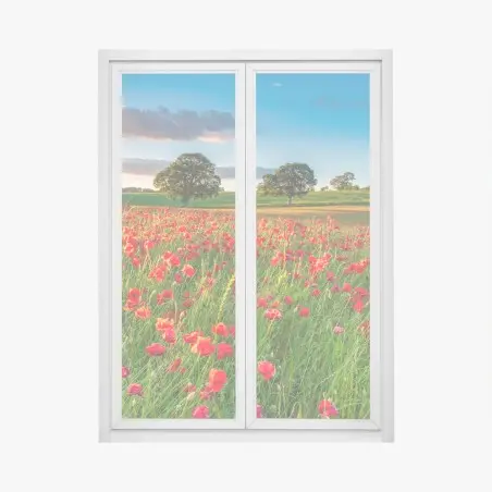 Sticker pour vitres et fenêtres champ de coquelicots près de Corbridge – Wallnifity®