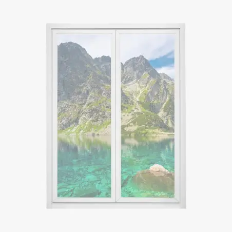 Sticker pour vitres et fenêtres reflet émeraude des montagnes de Czarny Staw – Wallnifity®