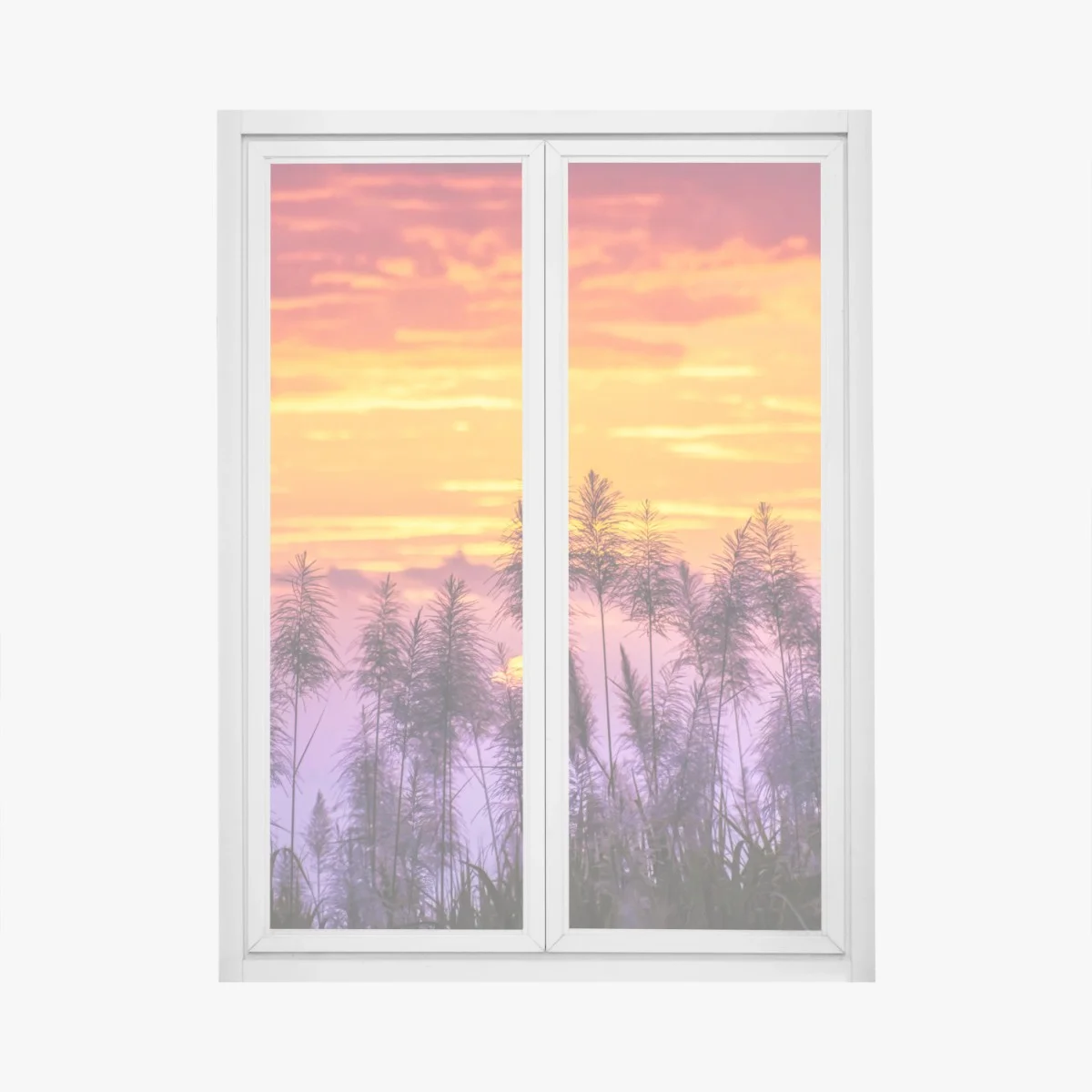 Sticker pour vitres et fenêtres crépuscule doré derrière les pampas – Wallnifity® Sticker pour vitres et fenêtres crépuscule doré derrière les pampas – Wallnifity®
