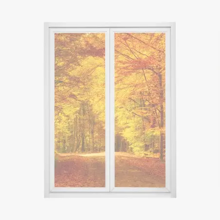 Sticker pour vitres et fenêtres allée d'automne dorée – Wallnifity®