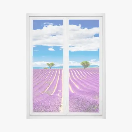 Sticker pour vitres et fenêtres champ de lavande en Provence – Wallnifity®