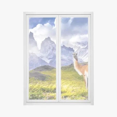 Sticker pour vitres et fenêtres paysage sauvage de Torres del Paine – Wallnifity®
