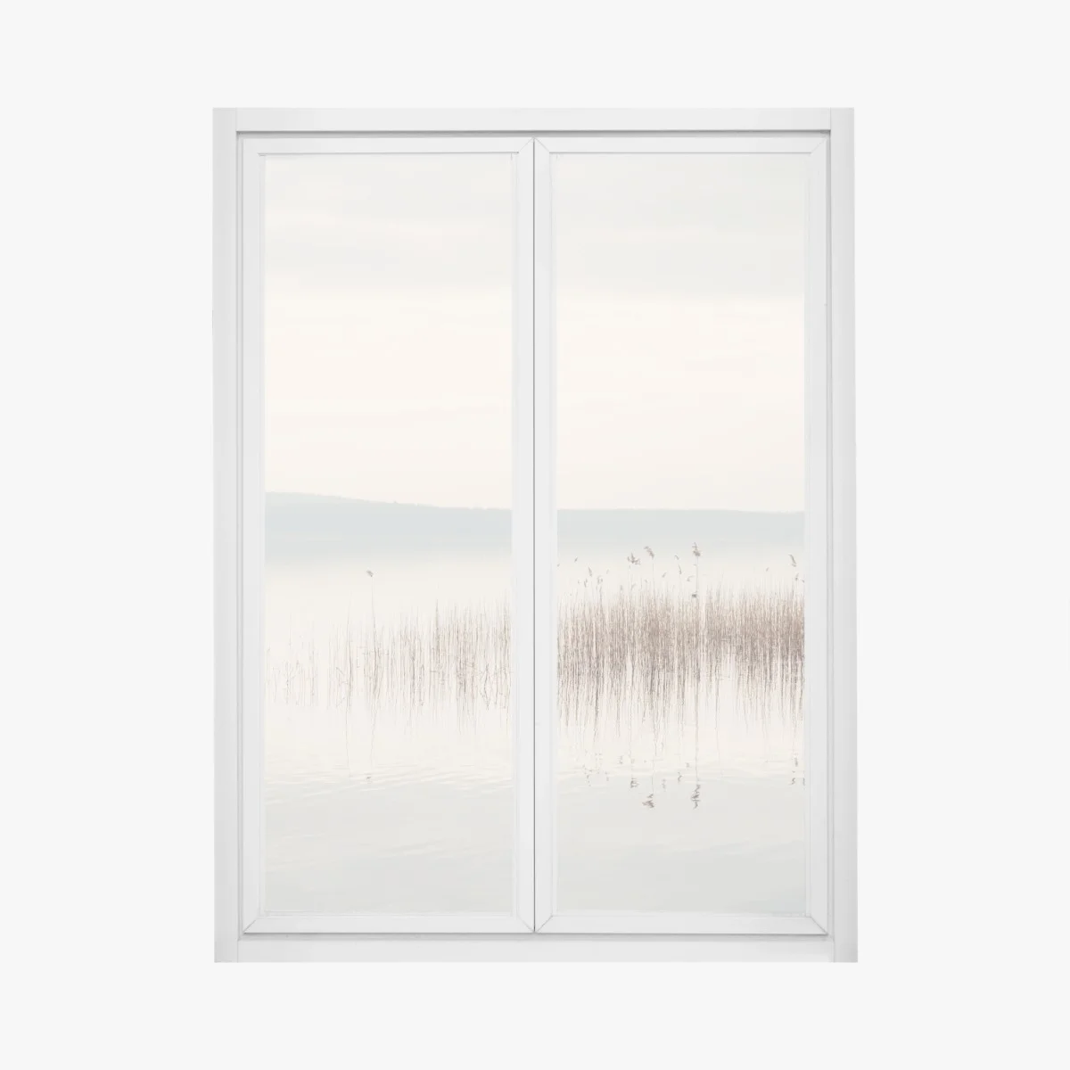Sticker pour vitres et fenêtres brume sur le lac et roseaux – Wallnifity® Sticker pour vitres et fenêtres brume sur le lac et roseaux – Wallnifity®