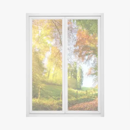 Sticker pour vitres et fenêtres promenade en forêt aux couleurs d'automne – Wallnifity®