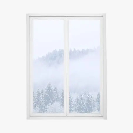 Sticker pour vitres et fenêtres forêt hivernale en brume, Allemagne – Wallnifity®