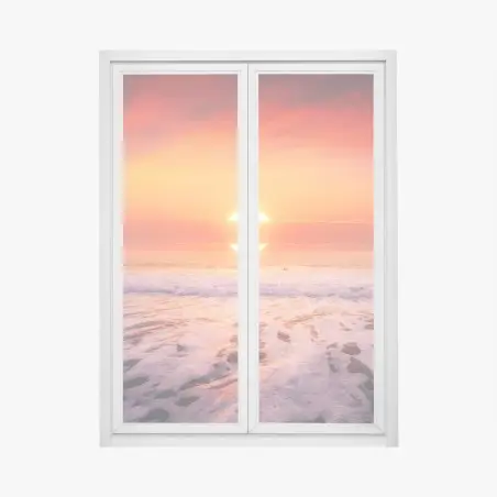Sticker pour vitres et fenêtres coucher de soleil sur la plage – Wallnifity®