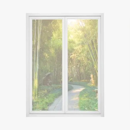 Sticker pour vitres et fenêtres sentier paisible dans une forêt de bambous – Wallnifity®