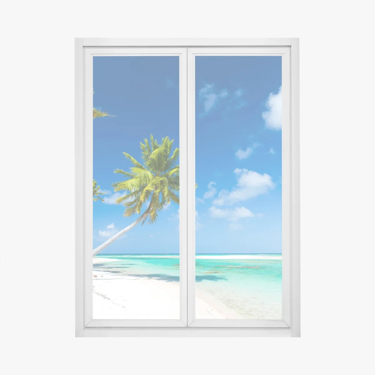 Sticker pour vitres et fenêtres rêve de plage tropicale aux palmiers – Wallnifity® Sticker pour vitres et fenêtres rêve de plage tropicale aux palmiers – Wallnifity®