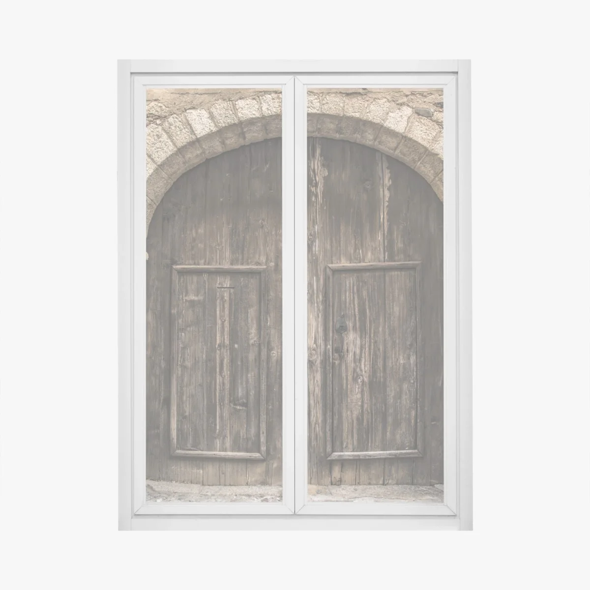 Sticker pour vitres et fenêtres porte médiévale en bois et pierre – Wallnifity® Sticker pour vitres et fenêtres porte médiévale en bois et pierre – Wallnifity®