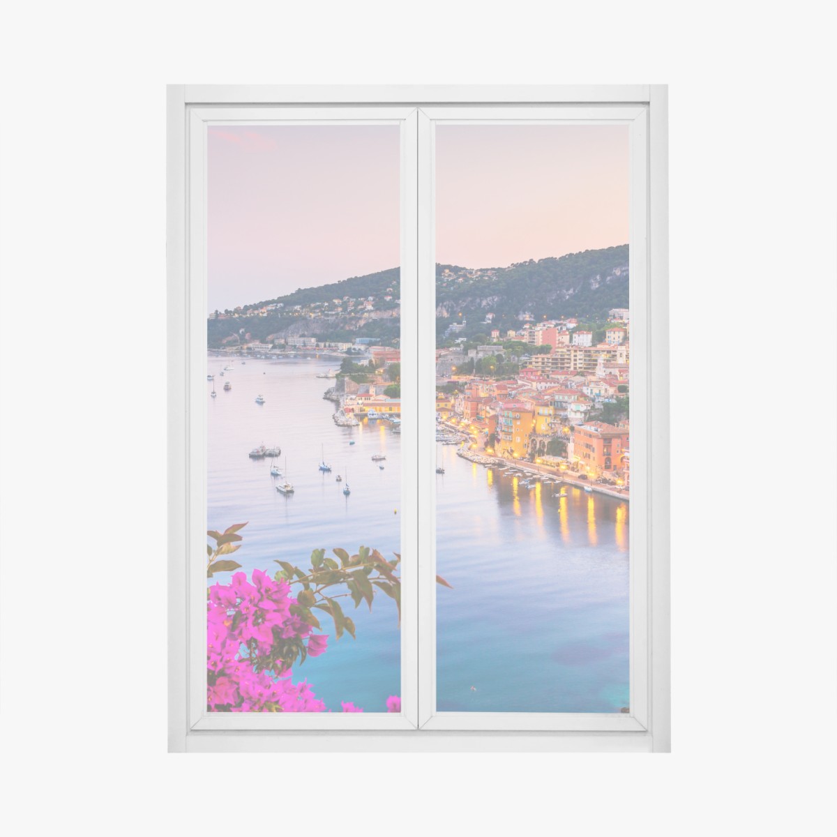 Sticker pour vitres et fenêtres coucher de soleil sur la baie de Villefranche-sur-Mer – Wallnifity®
