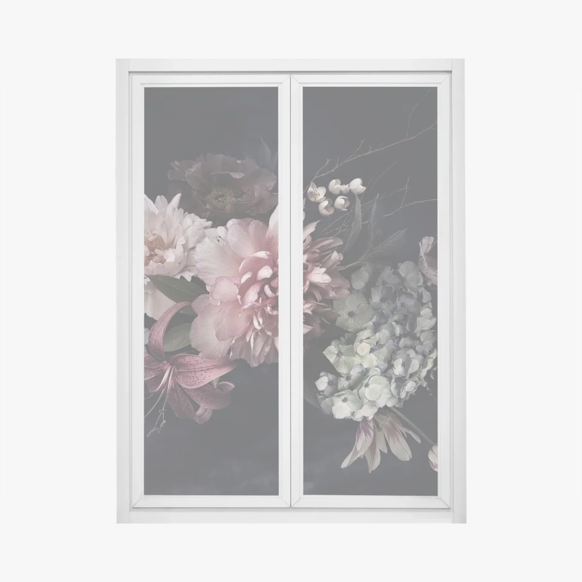 Sticker pour vitres et fenêtres composition florale nocturne et élégante – Wallnifity® Sticker pour vitres et fenêtres composition florale nocturne et élégante – Wallnifity®