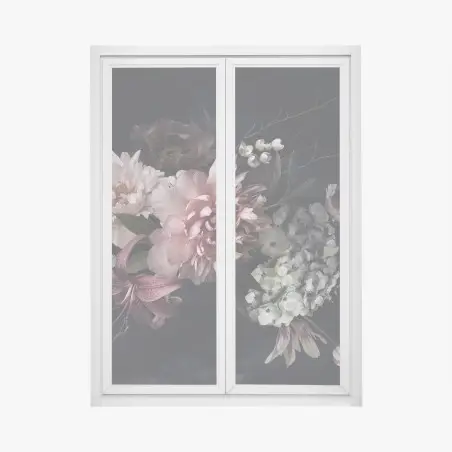 Sticker pour vitres et fenêtres composition florale nocturne et élégante – Wallnifity®