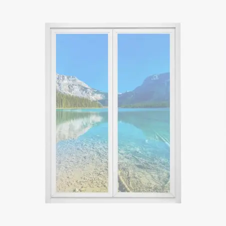 Sticker pour vitres et fenêtres paysage lacustre alpin aux eaux turquoise – Wallnifity®