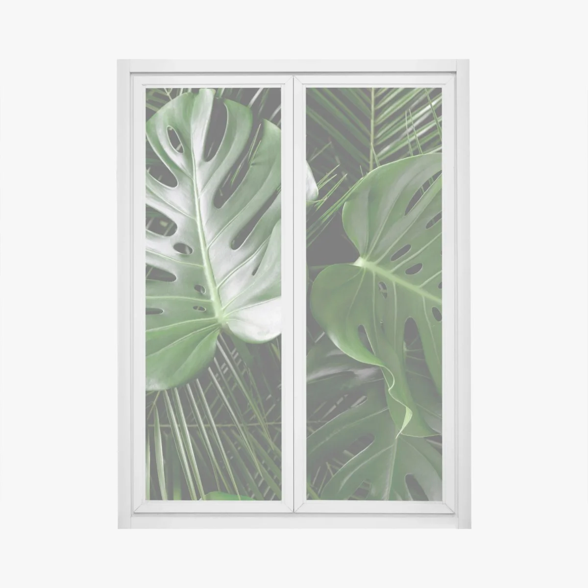 Sticker pour vitres et fenêtres motif feuilles tropicales luxuriantes – Wallnifity® Sticker pour vitres et fenêtres motif feuilles tropicales luxuriantes – Wallnifity®