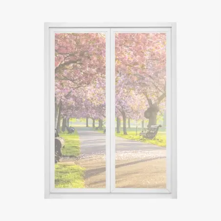 Sticker pour vitres et fenêtres promenade sous les cerisiers en fleurs – Wallnifity®