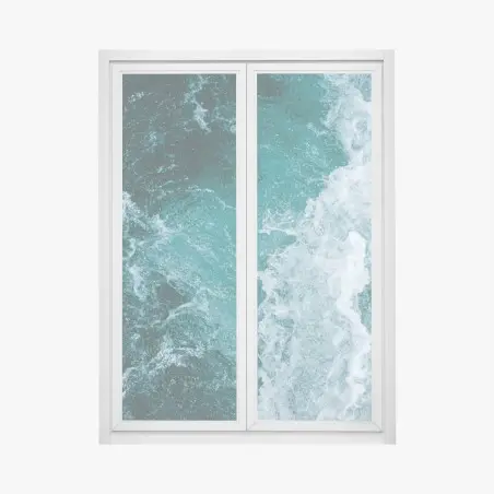Sticker pour vitres et fenêtres symphonie d'écume et d'azur – Wallnifity®