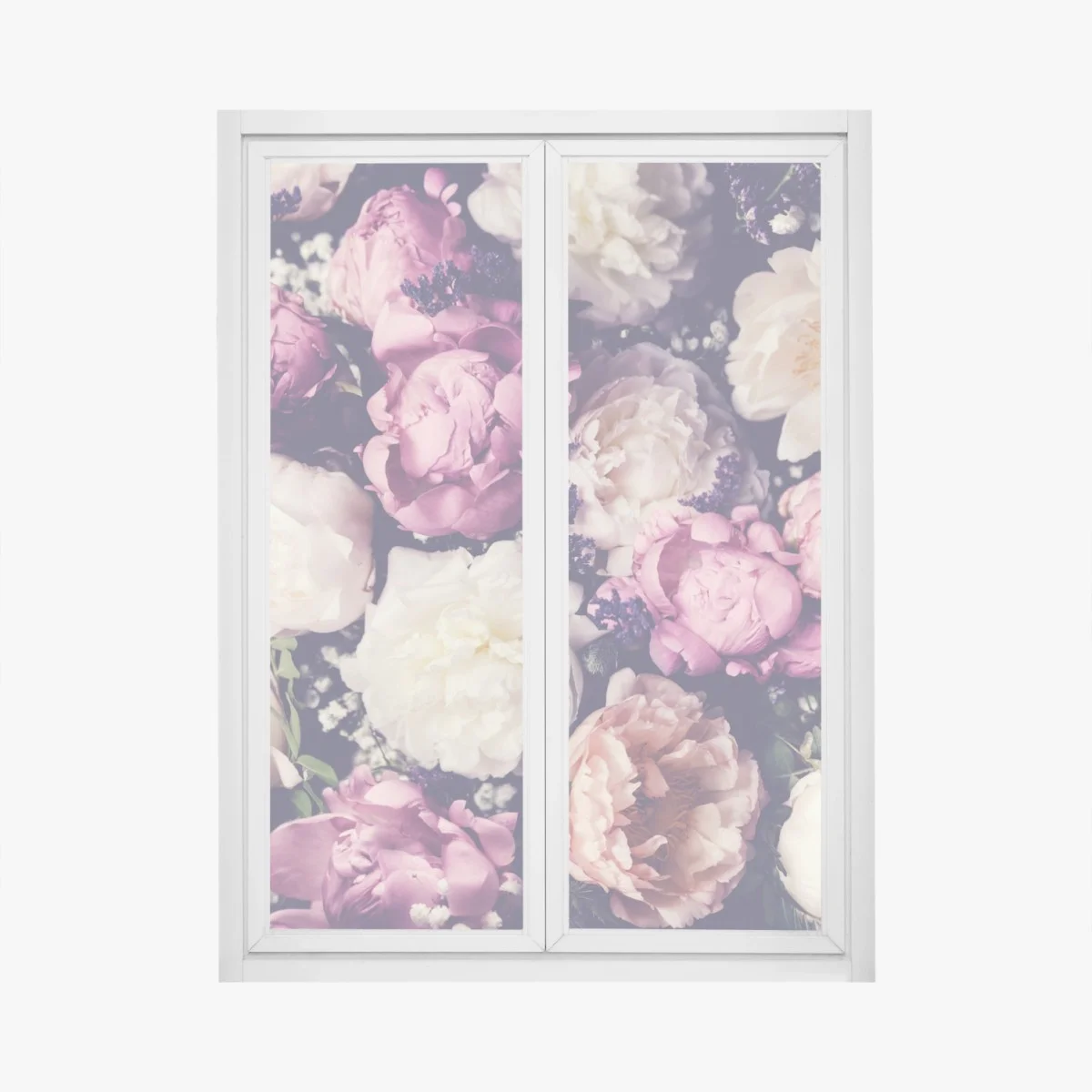 Sticker pour vitres et fenêtres composition de pivoines pastel et romantiques – Wallnifity® Sticker pour vitres et fenêtres composition de pivoines pastel et romantiques – Wallnifity®