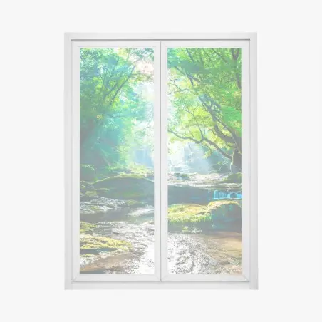 Sticker pour vitres et fenêtres clairière lumineuse au bord de la rivière – Wallnifity®