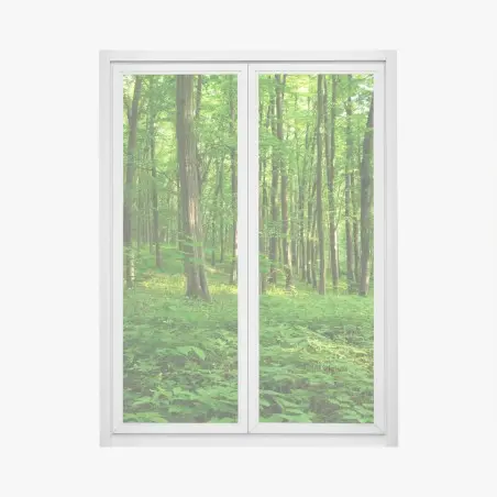 Sticker pour vitres et fenêtres forêt verdoyante au printemps – Wallnifity®