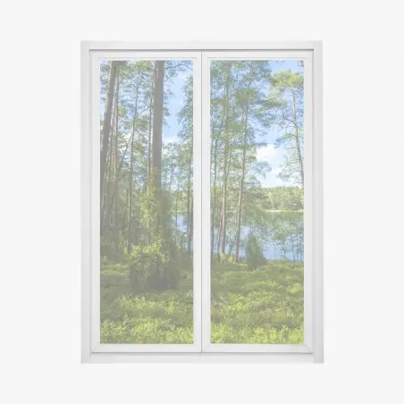 Sticker pour vitres et fenêtres paysage forestier au bord du lac – Wallnifity®