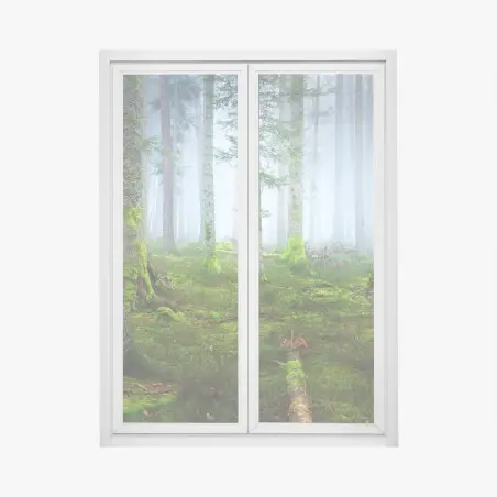 Sticker pour vitres et fenêtres brume mystique dans la forêt d'Alsace – Wallnifity®