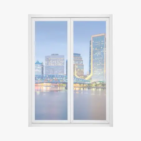 Sticker pour vitres et fenêtres ligne d'horizon de Jacksonville au crépuscule – Wallnifity®