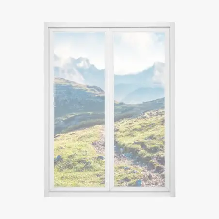 Sticker pour vitres et fenêtres sentier brumeux dans les Dolomites, Monte Piana et Tre Cime di Lavaredo – Wallnifity®