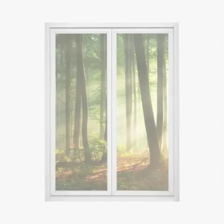 Sticker pour vitres et fenêtres forêt en lumière matinale – Wallnifity®