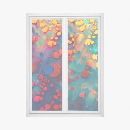 Sticker pour vitres et fenêtres marbrures cosmiques colorées – Wallnifity®
